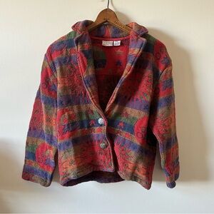 More by Lata Vintage multicolor sun design tapestry jacket